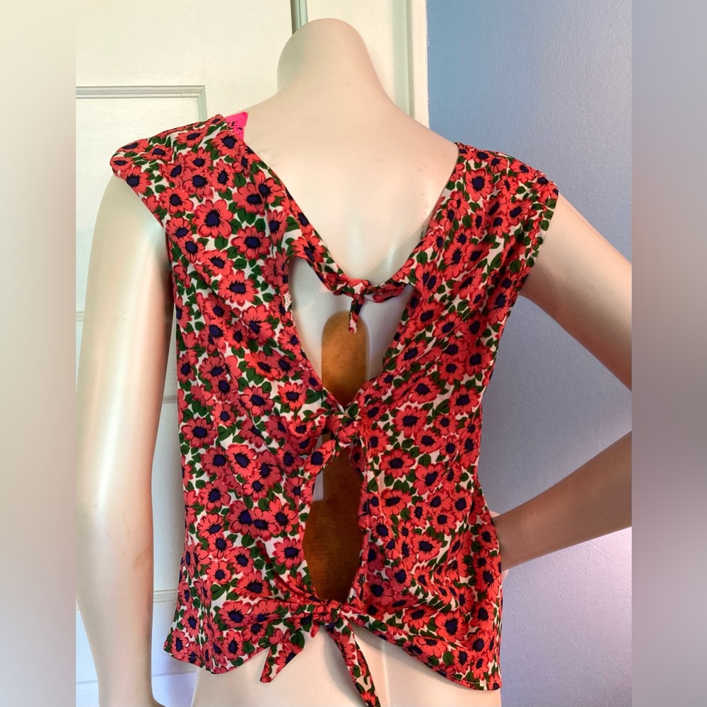 Floral Paper Crane Tank Top, Size Large